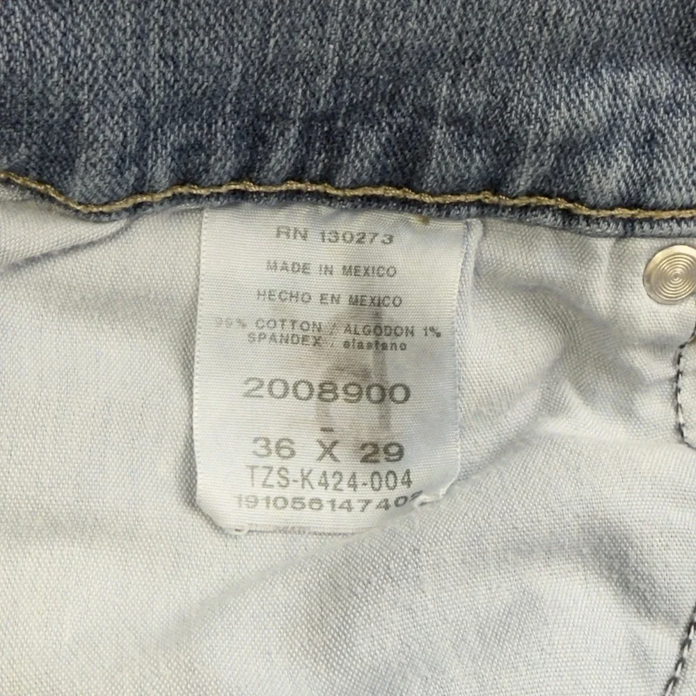 Lee Regular Fit Straight Leg Jeans Men's 36X29 (34x29 fit) Blue Distressed Denim